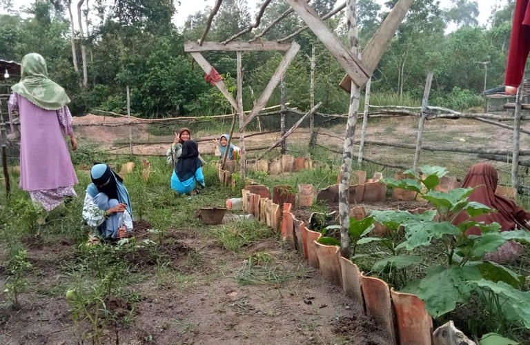 Kegiatan Bercocok Tanam Ponpes Alhidayah Lubai Muara Enim